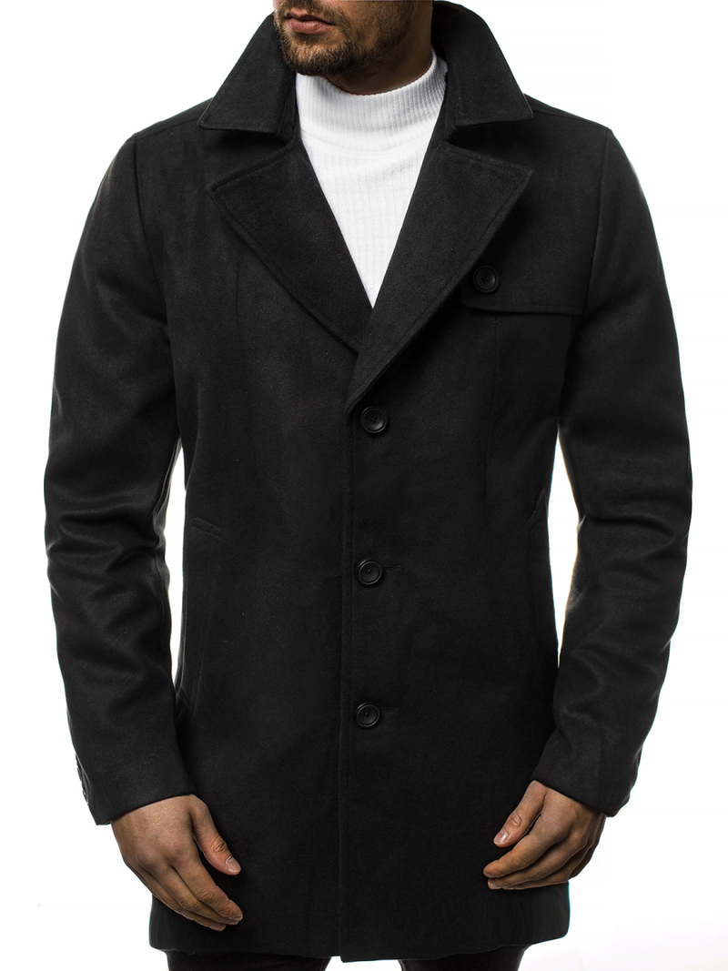 Abrigo de hombre negro OZONEE N/5922Z