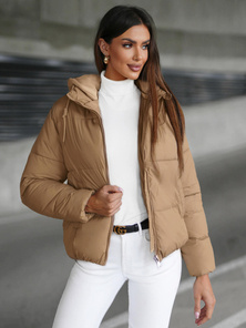 Chaqueta de mujer beige claro OZONEE JS/16M9187/158Z