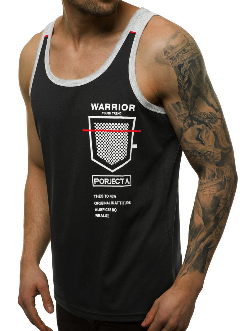 Camiseta sin mangas de hombre negra OZONEE JS/SS11076