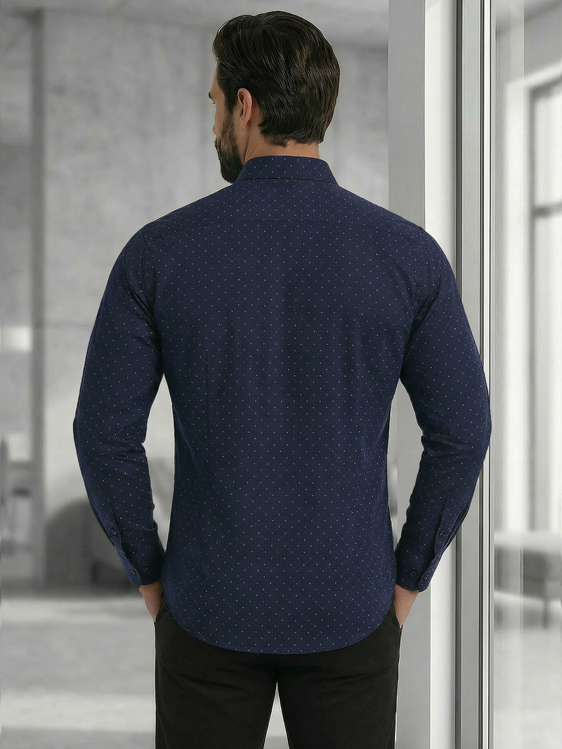 Camisa de hombre azul marino OZONEE V/V183Z