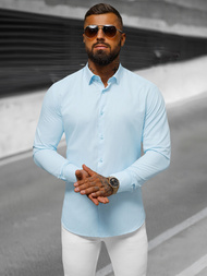 Camisa de hombre azul claro OZONEE O/V59