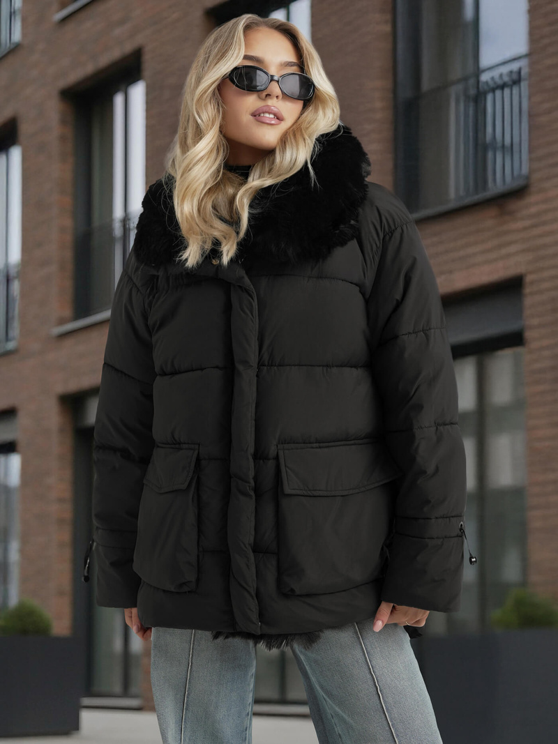 Chaqueta de mujer negra OZONEE JS/16M9185/392