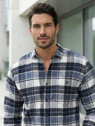 Camisa de hombre azul marino OZONEE V/V175Z