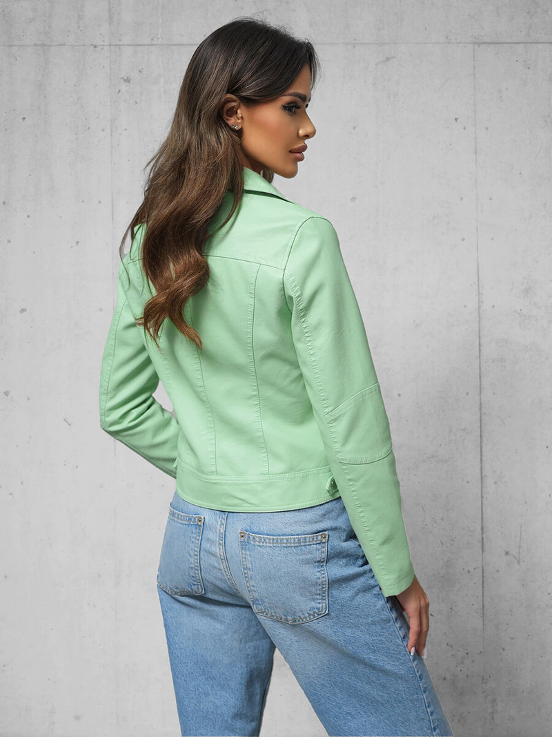 Chaqueta de cuero para mujer menta OZONEE O/G88