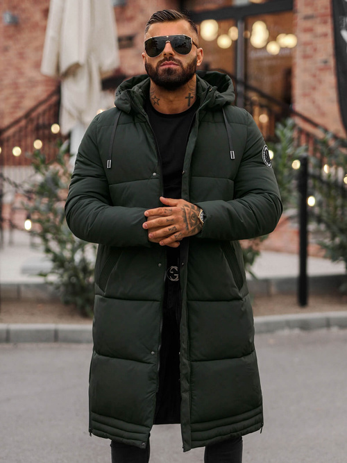 Chaqueta de hombre verde-oscura OZONEE JS/19M1290/136