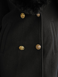 Abrigo de mujer negras OZONEE JS/61M8509/392