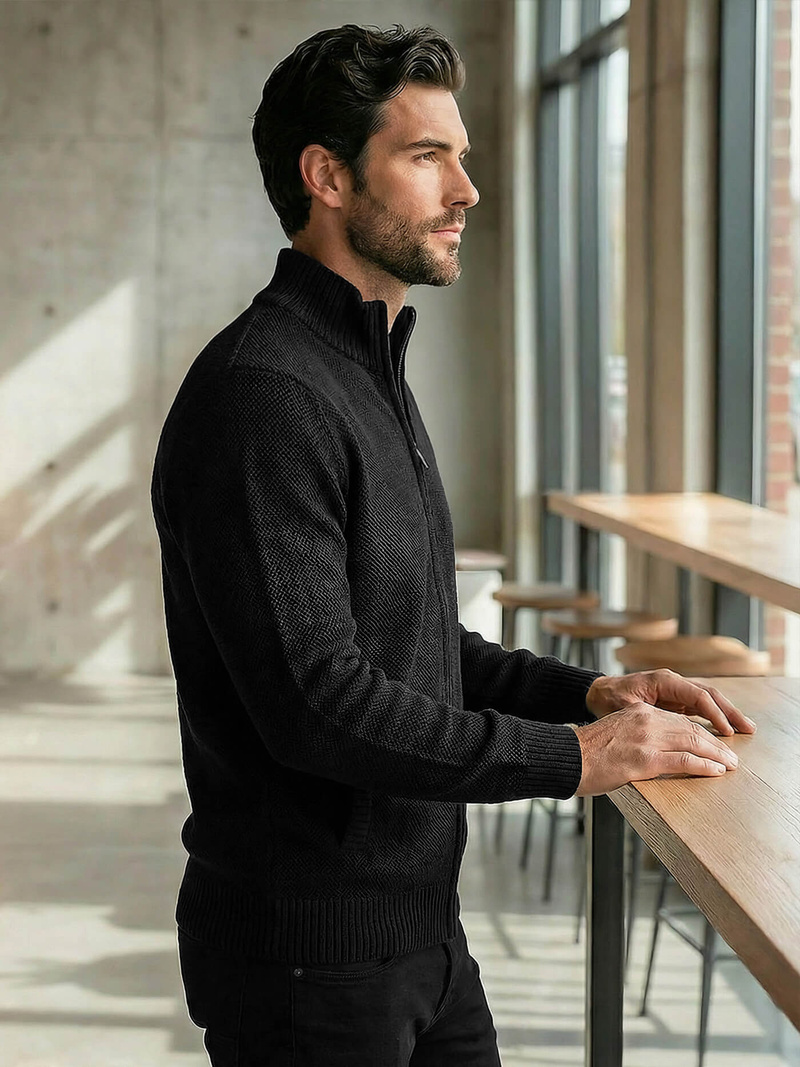 Jersey de hombre negro OZONEE JS/59B3611/3