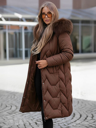 Chaqueta de mujer en chocolate OZONEE JS/5M3229/158