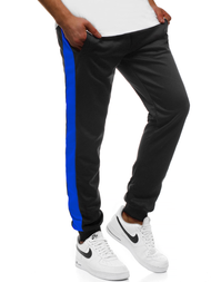 Pantalón de chándal de hombre negro-azul OZONEE JS/JZ11003
