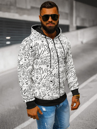 Sudadera de hombre blanca OZONEE JS/8B1182/1