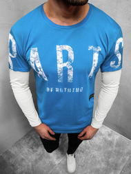 Camiseta de manga larga de hombre azul OZONEE O/1292Z 