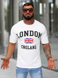 Camiseta de hombre blanco OZONEE JS/8B1373/1