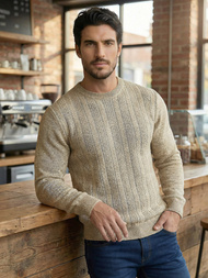 Jersey de hombre beige OZONEE JS/59B3608/155