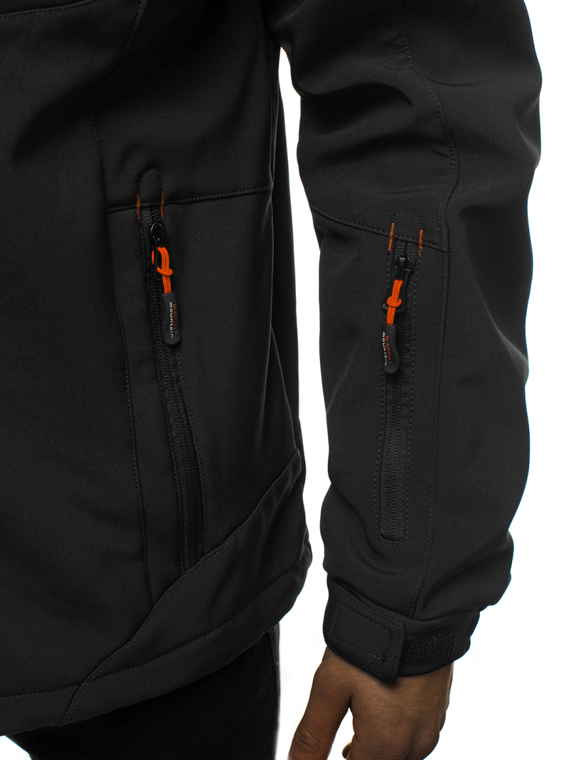 Chaqueta de hombre negro-naranja OZONEE GE/12262