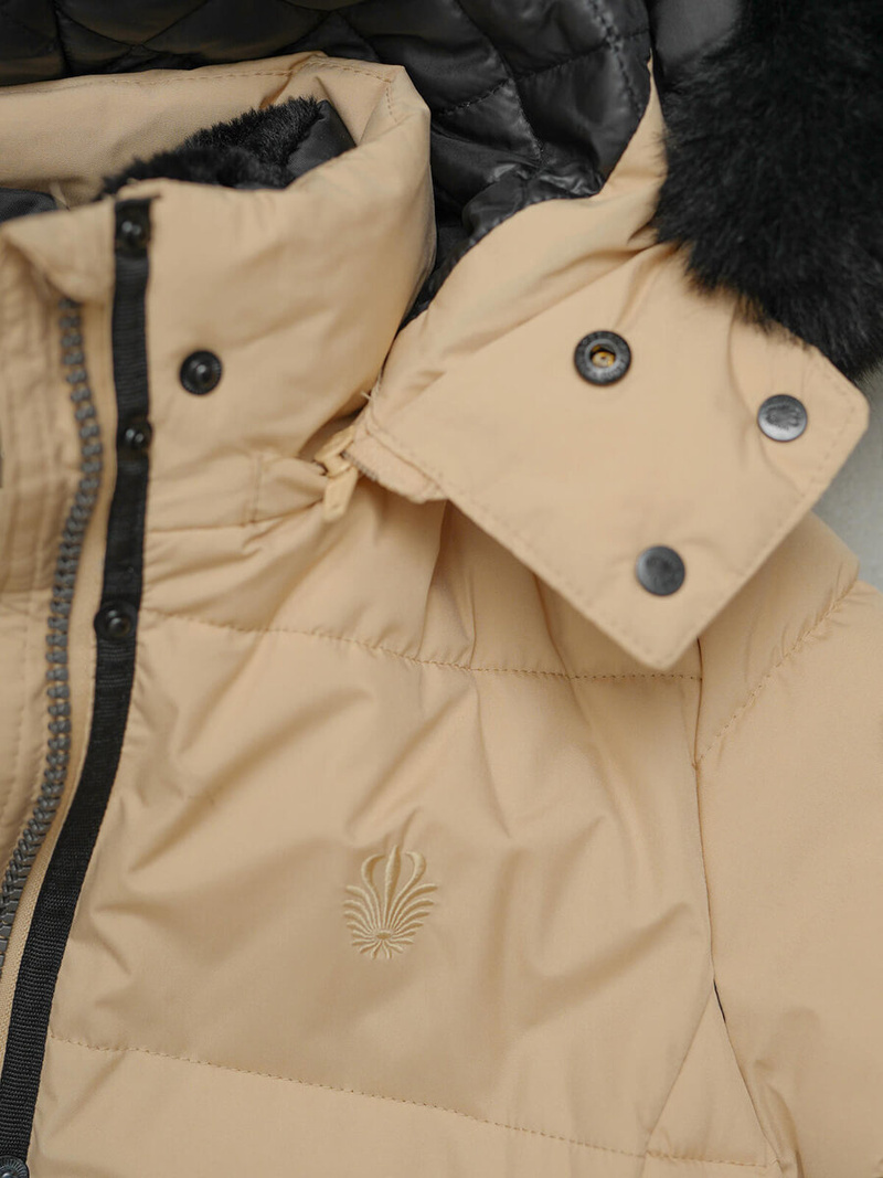 Chaqueta de mujer beige OZONEE O/W377Z