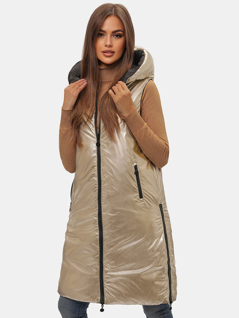 Chaleco de mujer negro-dorada OZONEE O/H1121/99