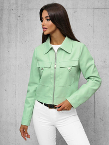 Chaqueta de cuero para mujer menta OZONEE O/G117Z
