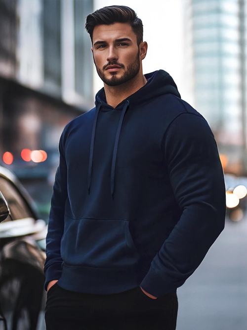 Sudadera de hombre azul marino OZONEE JS/2009Z