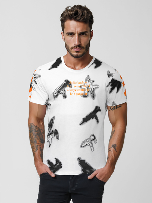 Camiseta de hombre blanco OZONEE O/MPO3471Z