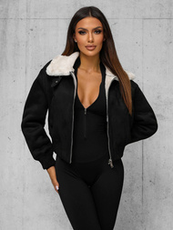Chaqueta de mujer negro-blanca OZONEE O/81326Z