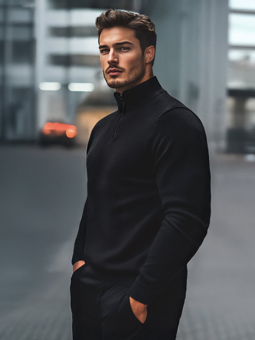 Jersey de hombre negro OZONEE NB/MM6007/4Z