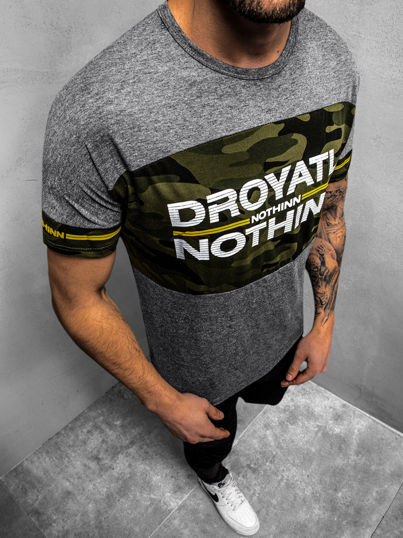 Camiseta de hombre grafita OZONEE JS/SS10976Z