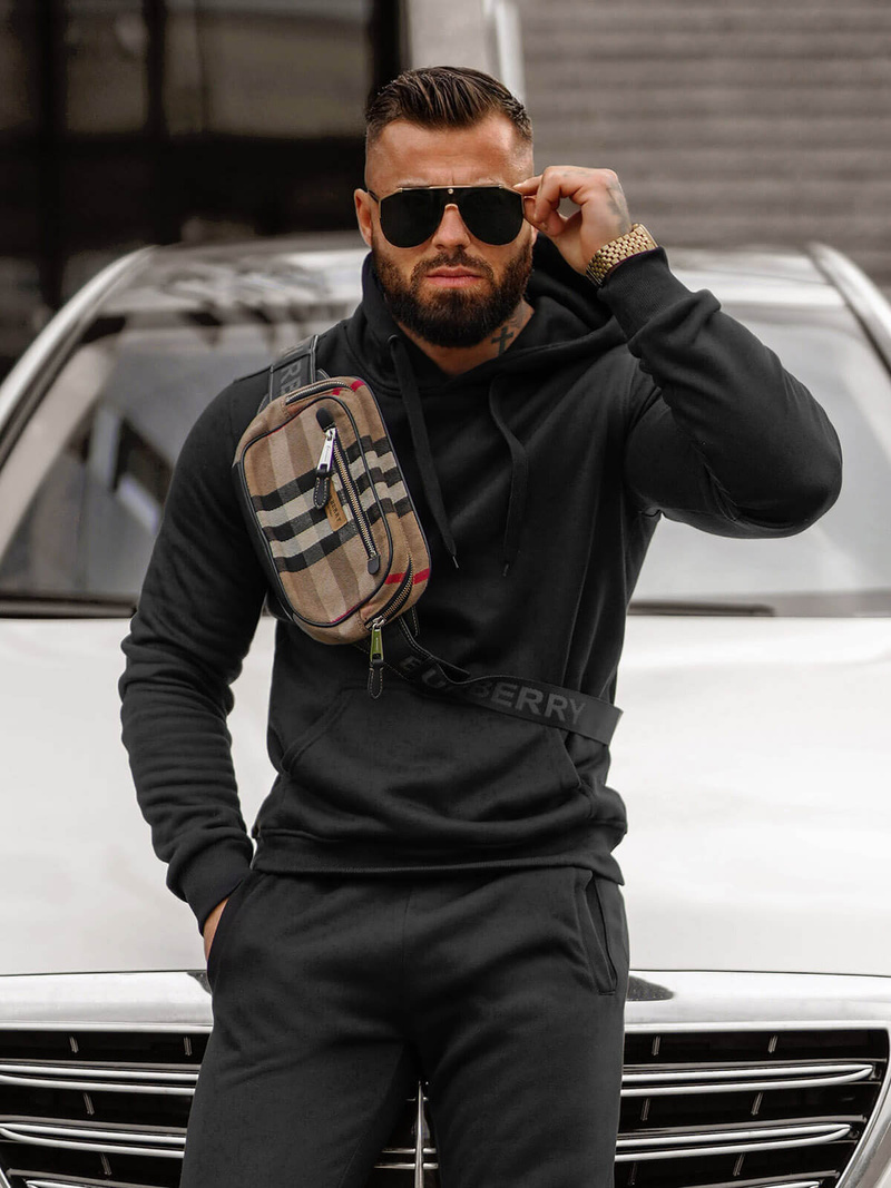 Chándal de hombre negro OZONEE JS/68C10381/3Z