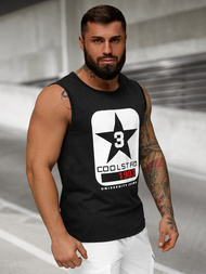 Camiseta sin mangas de hombre negra OZONEE JS/8B1719/3Z