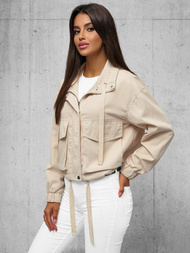 Chaqueta de mujer beige OZONEE O/G118Z