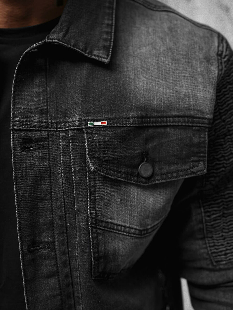 Chaqueta vaquera de hombre negra OZONEE NB/MJ521N