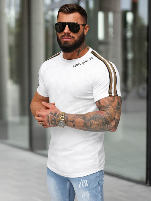 Camiseta de hombre blanco OZONEE O/QS11621