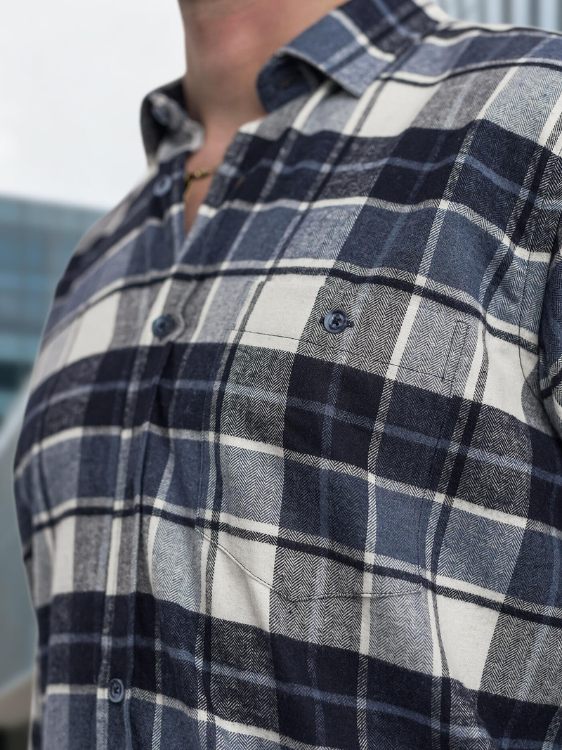 Camisa de hombre azul marino OZONEE V/V175