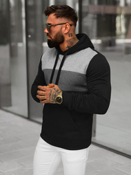 Sudadera de hombre negra OZONEE JS/8B1312/3