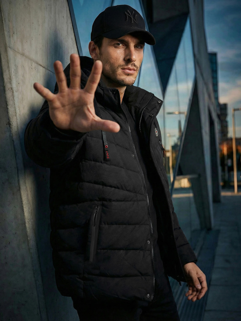 Chaqueta de hombre negra OZONEE JS/31M5081/392