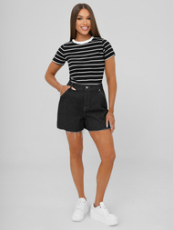 Camiseta de mujer negra OZONEE JS/96T659/3