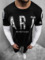 Camiseta de manga larga de hombre negro OZONEE O/1292Z 