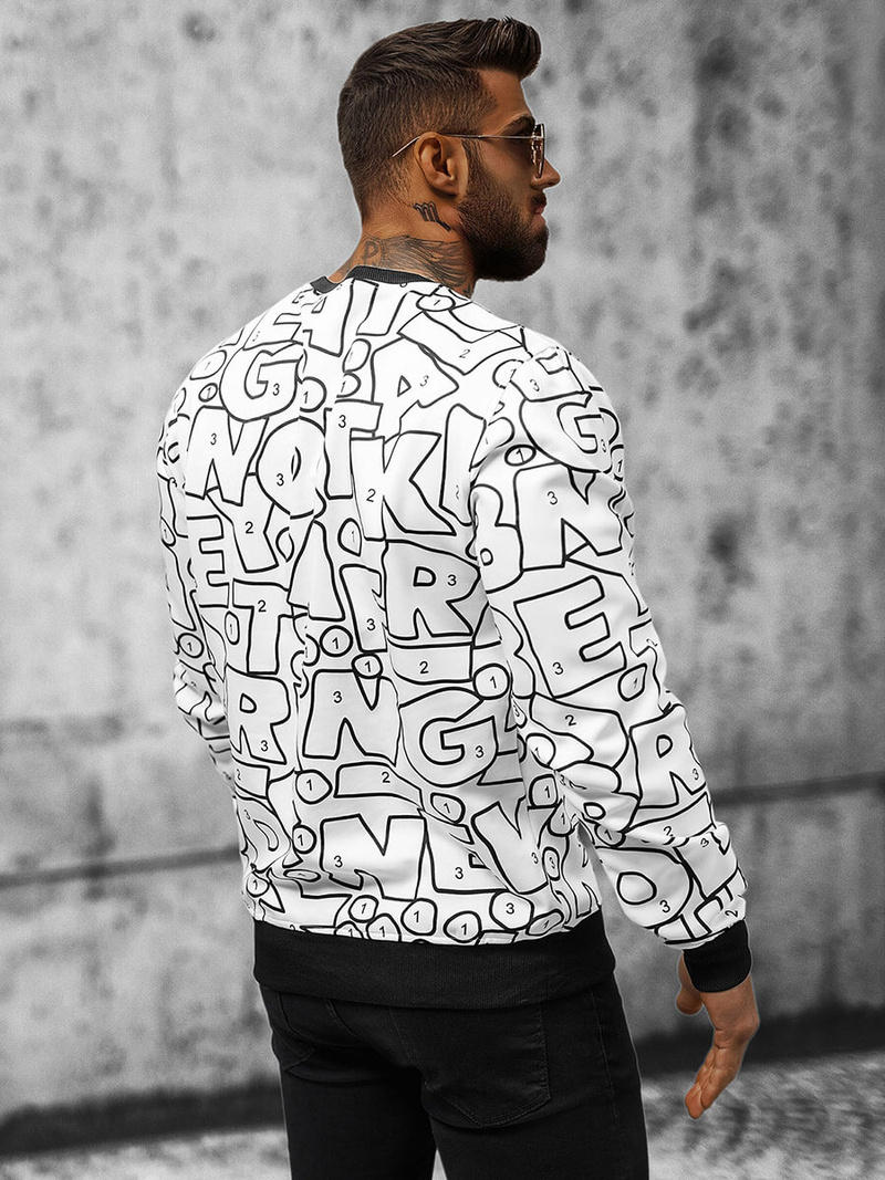 Sudadera de hombre blanca OZONEE JS/8B1136/1