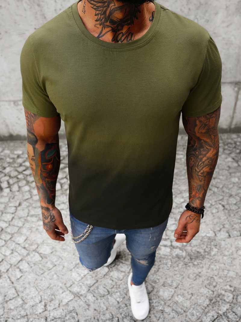 Camiseta de hombre verde OZONEE JS/8T81/3Z