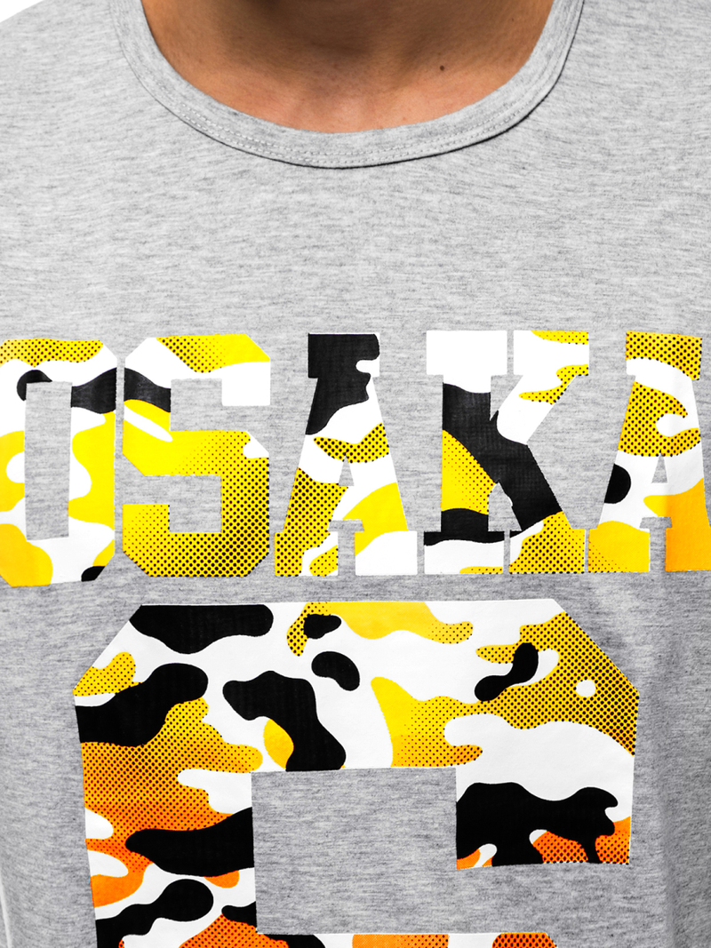 Camiseta de hombre gris OZONEE JS/KS1958