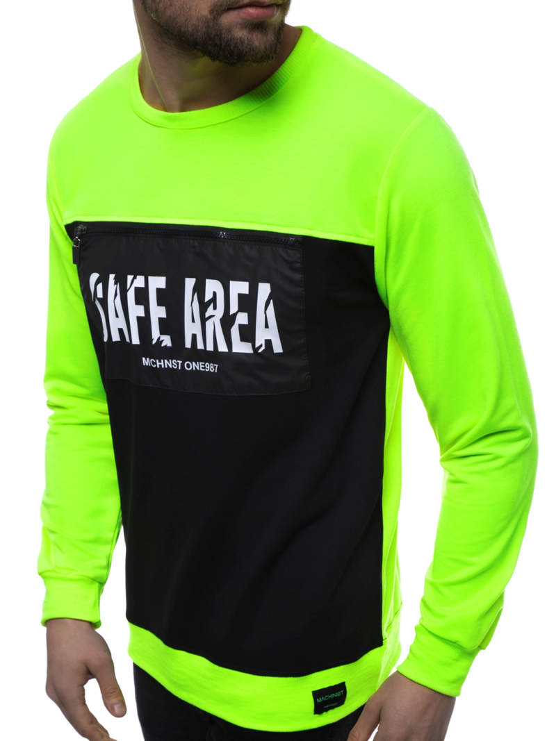 Sudadera de hombre neón verde OZONEE MACH/2121