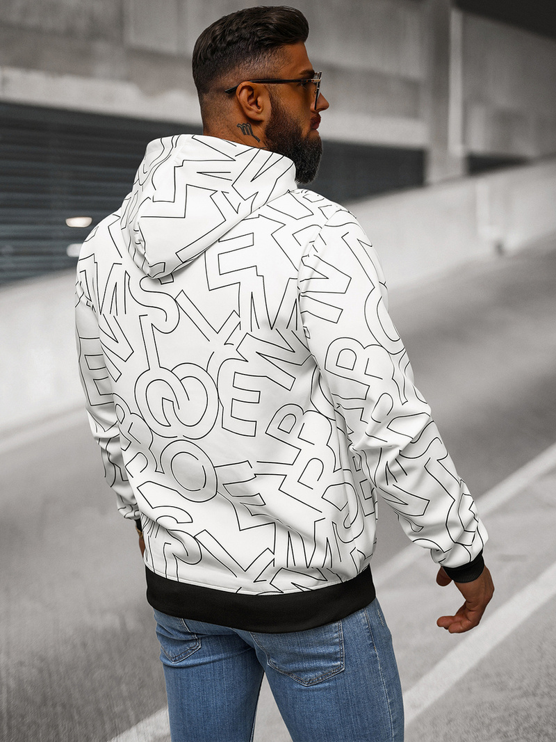 Sudadera de hombre blanca OZONEE JS/8B1232/1