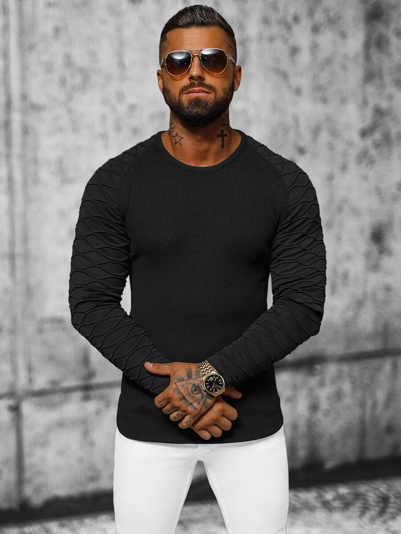 Jersey de hombre negro OZONEE L/2486Z