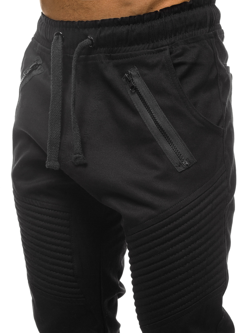 Pantalón chino jogger de hombre negro OZONEE A/0952