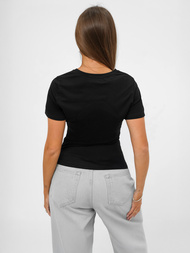 Camiseta de mujer negra OZONEE JS/96T678/3