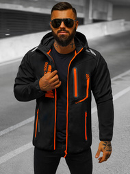 Chaqueta softshell de hombre negro y naranja OZONEE JS/HH026/1
