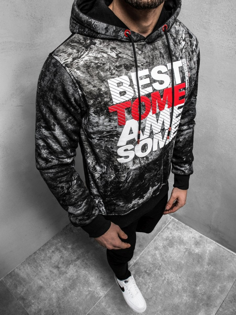 OZONEE JS/DD269Z Sudadera de hombre gris