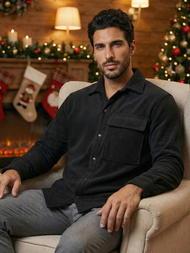 Camisa de hombre negra OZONEE O/GOM23040Z