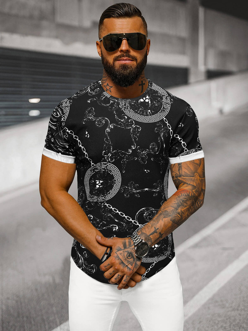 Camiseta de hombre negras OZONEE O/P1062