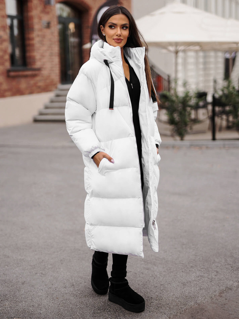 Chaqueta de mujer blanca OZONEE JS/5M3163/281Z