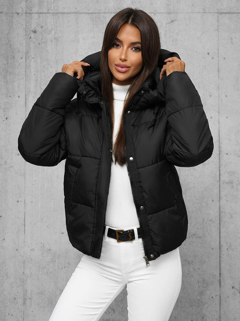 Chaqueta de mujer negra OZONEE JS/16M9188/392